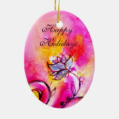 Décoration En Céramique FLEURS FANTAISISTES rose jaune violet (Dos)