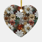 Décoration En Céramique Fleurs rouges et blanches (Devant)