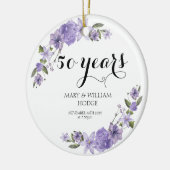 Décoration En Céramique Fleurs violettes de lavande 50e anniversaire maria (Gauche)