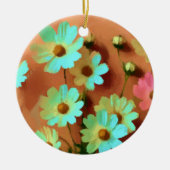 Décoration En Céramique Fleurs Zinnia Elegans (Devant)