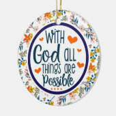 Décoration En Céramique Floral chrétien avec Dieu toutes les choses (Gauche)