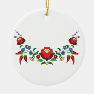Décoration En Céramique Floral d'art populaire hongrois