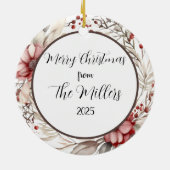 Décoration En Céramique Floral Wreath Custom Photo (Dos)