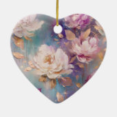 Décoration En Céramique Flore bleu violet d'or blanc (Dos)