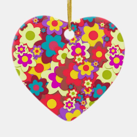 Décoration En Céramique Flower Power 60s hippy (Devant)