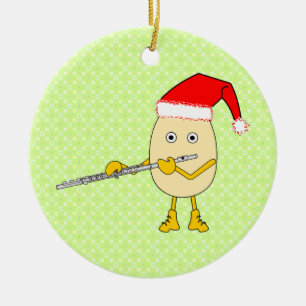 Décoration En Céramique Flute de Santa Hat Egghead
