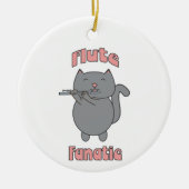 Décoration En Céramique Flute Fanatic Musical Gray Cat Pink (Devant)