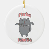 Décoration En Céramique Flute Fanatic Musical Gray Cat Pink (Dos)