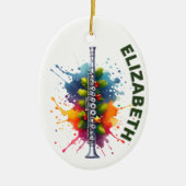 Décoration En Céramique Flute Player Noël. Nom personnalisé (Devant)