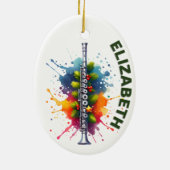 Décoration En Céramique Flute Player Noël. Nom personnalisé (Dos)