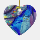 Décoration En Céramique FLUTISTE EN BLEU / Soirée Carnaval vénitien (Dos)