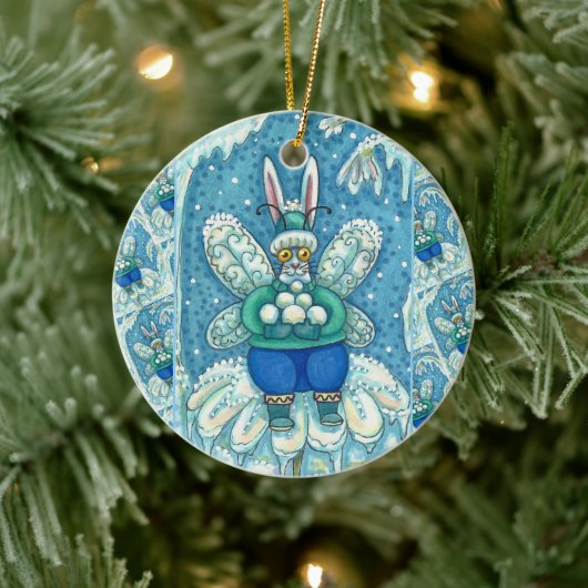 DÉCORATION EN CÉRAMIQUE FLUTTERBUN HIVER WONDERLAND, FUNNY BUNNY RABBIT (Arbre)