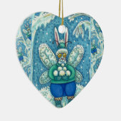 DÉCORATION EN CÉRAMIQUE FLUTTERBUN HIVER WONDERLAND, FUNNY BUNNY RABBIT (Droite)