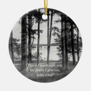 Décoration En Céramique Foggy Trees À Table Rock Grayscale Bible Verse