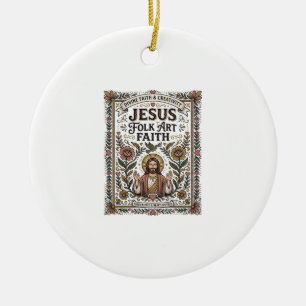 Décoration En Céramique Foi en Jésus Art Populaire Foi Chrétienne Jésus Ar