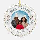Décoration En Céramique Foliage Glitter Christmas Family Photo (Dos)