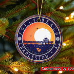 Décoration En Céramique Folly Beach South Carolina Retro Sunset Souvenir<br><div class="desc">Ce retro Folly Beach Pier de la Caroline du Sud design Vintage fait un grand cadeau de Noël ou d'anniversaire pour les fans de South Carolina Beach. Le design rétro des vibes d'été est un cadeau parfait pour les amateurs de voyage et de destinations tropicales. - Vous pouvez personnaliser le...</div>