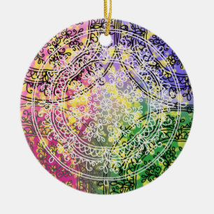 Décoration En Céramique Fond floral coussin de jet mandala