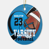 Décoration En Céramique Football à Varsity Bleu et Noir (Gauche)