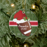 Décoration En Céramique Football de Noël Sport Terrain Santa Hat<br><div class="desc">Ornement de football de Noël prêt pour vous à personnaliser. Un grand cadeau de vacances pour un joueur de football, un fan de football, un entraîneur de football ou un passionné de football. ⭐ Ce Produit est 100% Personnalisable. Les graphiques et / ou le texte peuvent être ajoutés, supprimés, déplacés,...</div>