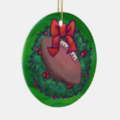 Décoration En Céramique Football en couronne de Noël sur vert (Droite)