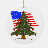 Décoration En Céramique Forest Camouflage Christmas Tree w/American Flag (Dos)