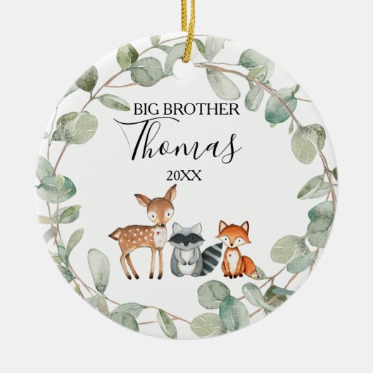 Décoration En Céramique Forêt animale Big Brother Cadeau de Noël (Devant)