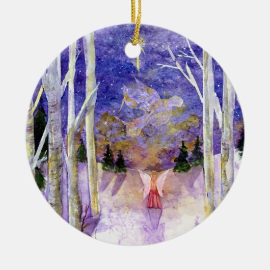 Décoration En Céramique Forêt de bouleau d'ange de colombe (Devant)