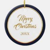 Décoration En Céramique Forêt d'hiver belge de Sheepdog Santa Hat (Dos)