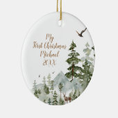 Décoration En Céramique Forêt d'hiver Bois Première Noël (Droite)