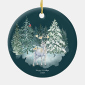 Décoration En Céramique Forêt d'hiver des cerfs de forêt (Dos)