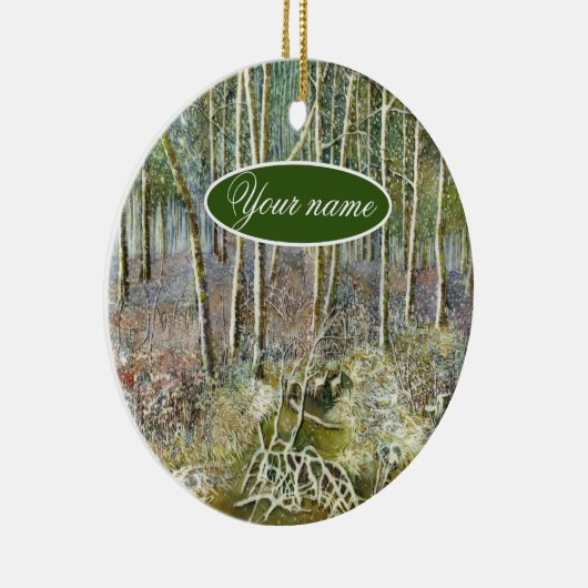 Décoration En Céramique forêt d'hiver peinture aquarelle (Droite)