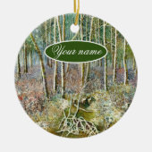 Décoration En Céramique forêt d'hiver peinture aquarelle (Devant)