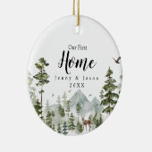 Décoration En Céramique Forêt forestière d'hiver Notre première maison (Droite)