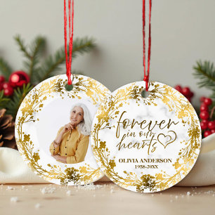 Décoration En Céramique Forever In Our Hearts Gold Foil Photo Memorial