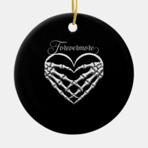 Décoration En Céramique Forevermore Squelette Mains Coeur Romance gothique