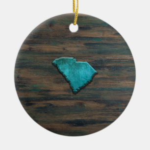 Décoration En Céramique Forme de Caroline du Sud Turquoise