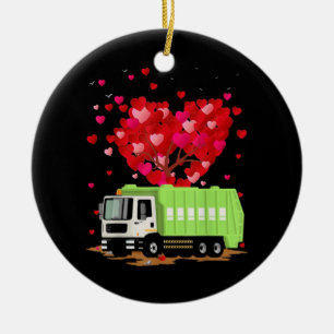 Décoration En Céramique Forme de coeur du camion-poubelle