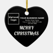 Décoration En Céramique Forme de coeur noir de Noël d'affaires (Devant)