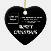 Décoration En Céramique Forme de coeur noir de Noël d'affaires (Dos)