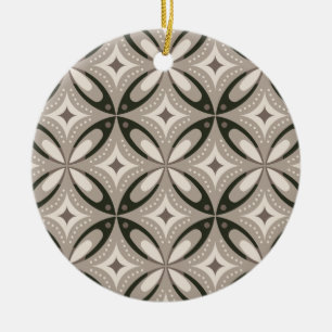 Décoration En Céramique Formes circulaires rétro beige et marron