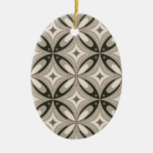 Décoration En Céramique Formes circulaires rétro beige et marron