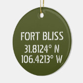 Décoration En Céramique Fort Bliss Latitude Longitude Personnalisée (Gauche)