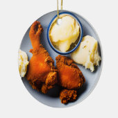 Décoration En Céramique Fou de poulet frit amusant Noël (Gauche)