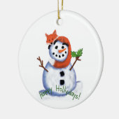 Décoration En Céramique Fox et Snowman Joyeux Hollydays ! (Gauche)