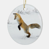 Décoration En Céramique Fox Leaping Snow Photo (Gauche)