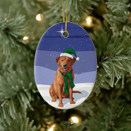 Décoration En Céramique Fox Red Labrador Retriever Chien de Noël (Arbre)