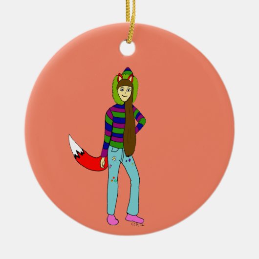 Décoration En Céramique foxgirl (Devant)