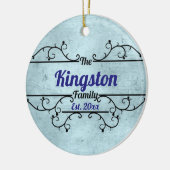 Décoration En Céramique Fractionner les vignes Bordure Personnalisée Bleu (Gauche)