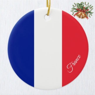 Décoration En Céramique France Christmas Ornament, French Flag
